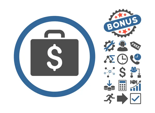 Cas de comptabilité Icône vectorielle plate avec bonus — Image vectorielle