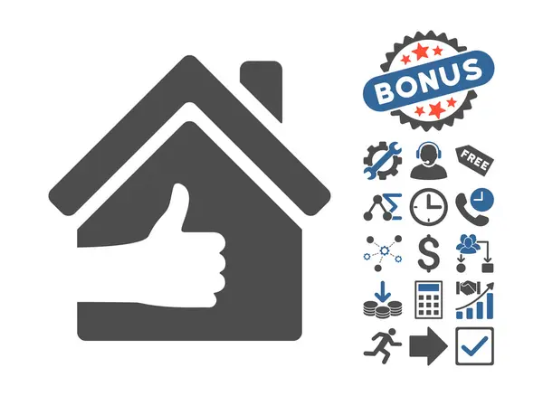Excellent House Flat Vector Icon With Bonus — Stock Vector