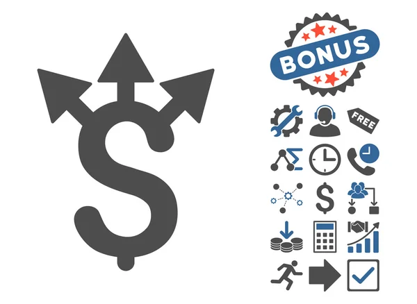 Expences plat vector pictogram met bonus — Stockvector