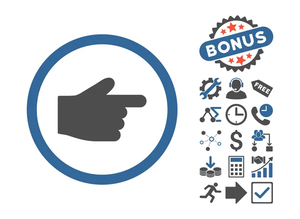 Index Finger Flat Vector Icon with Bonus — стоковый вектор