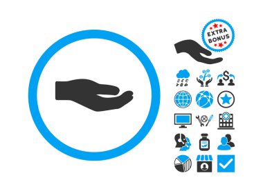 Bonus ile El Düz Vektör Simgesi paylaş