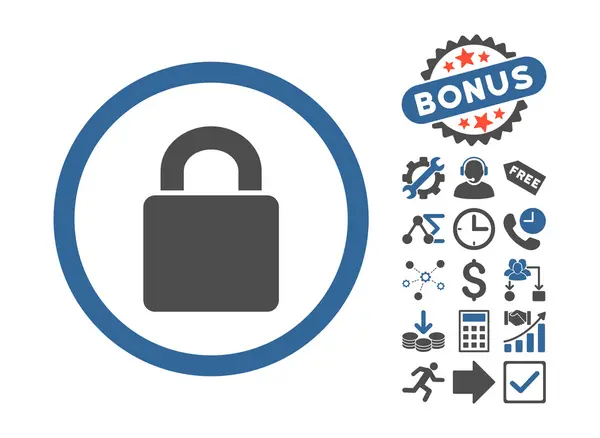 Verrouiller l'icône vectorielle plate avec bonus — Image vectorielle