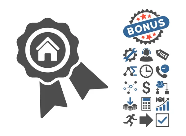 Realty Award plat vector pictogram met bonus — Stockvector