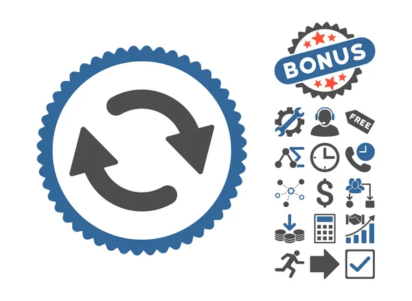 Vernieuwen van platte Vector Icon met Bonus — Stockvector