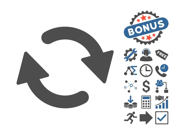 Actualiser l'icône vectorielle plate avec bonus — Image vectorielle