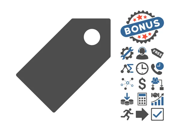 Platte Vector labelpictogram met Bonus — Stockvector