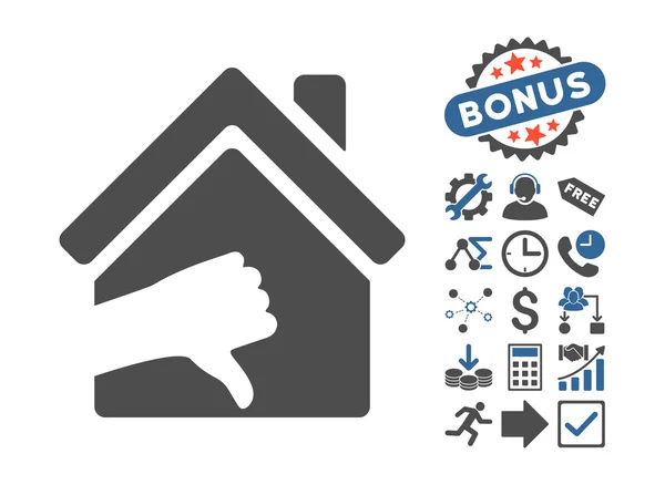 Terrible House Flat Vector Icon With Bonus — Stock Vector