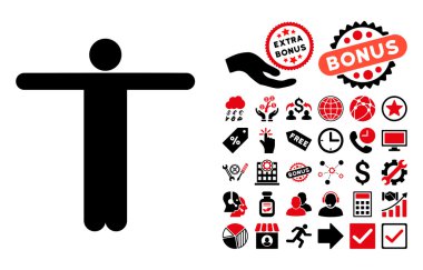 Bonus ile Korkuluk Pose Düz Vektör Simgesi