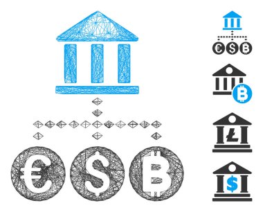Ağ Bankası Para Birimi Vektör Ağı