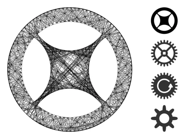 Maille vectorielle de roue blanche d'horloge à chapeau — Image vectorielle