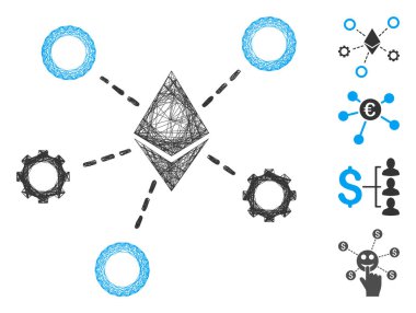 Ağ Ethereum Ağ Düğümleri Vektör Ağı