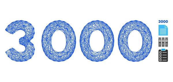 Мережа 3000 цифр Векторна сітка — стоковий вектор