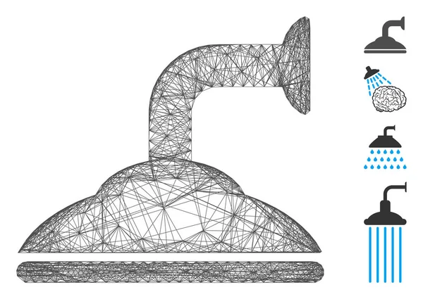 Linjär duschhuvud vektor Mesh — Stock vektor