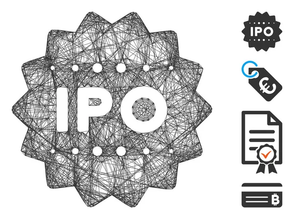 Hatched IPO Token Vector Mesh — Stock Vector