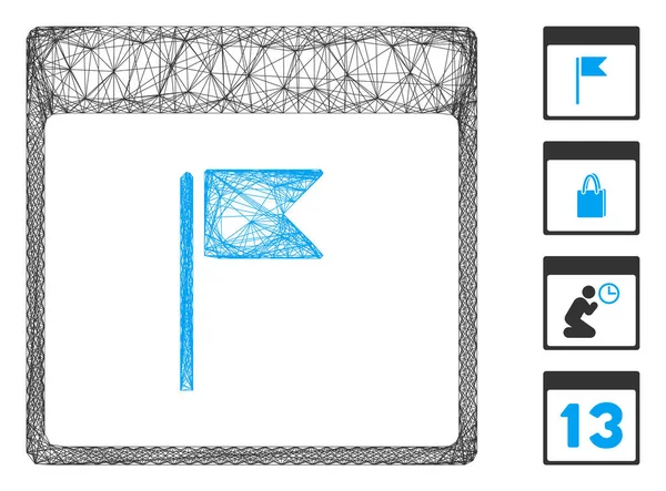 Календарь векторных страниц сетевого флага — стоковый вектор