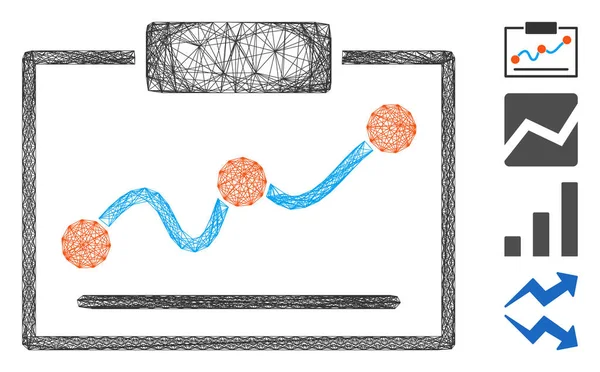 네트워크 차트 Vector Mesh — 스톡 벡터