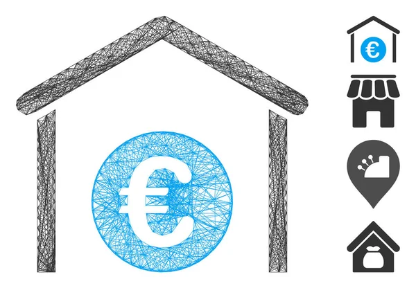 Maille vectorielle nette de garage de stockage d'euro — Image vectorielle