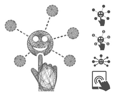 Ağ El Tıklama Gülümseyen Ağ Vektör Ağı