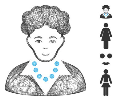Ağ Esmer Kadın Vektör Ağı