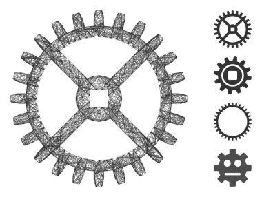 Ağ Saat Dişli Vektör Ağı