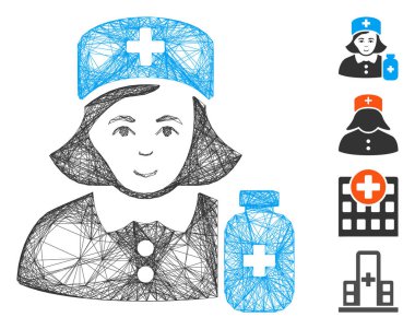 Yumurtadan çıkan Eczacı Bayan Vektör Ağı