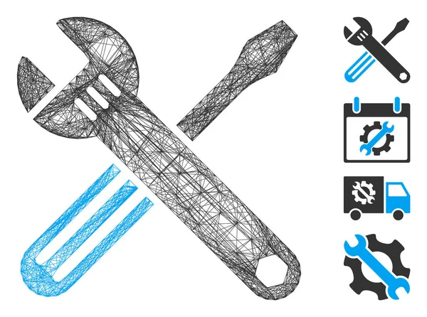 Herramientas eclosionadas Malla vectorial — Archivo Imágenes Vectoriales