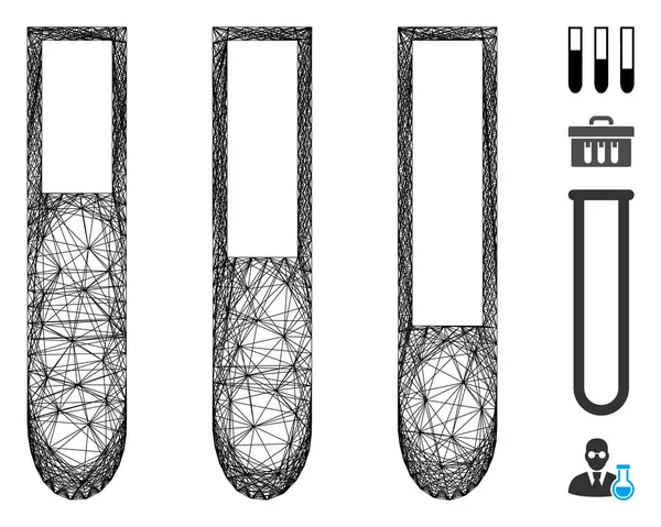 Network Test-Tubes Vector Mesh — Stock Vector