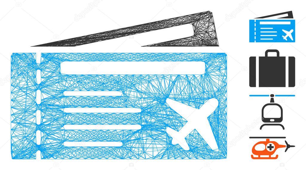 Hatched Airtickets Vector Mesh