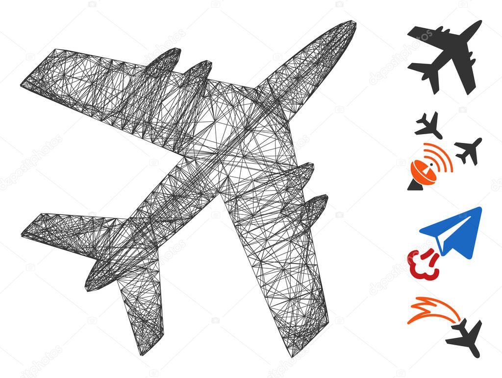 Hatched Aircraft Vector Mesh