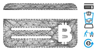 Ağ Bitcoin Bankacılık Kartı Vektör Ağı