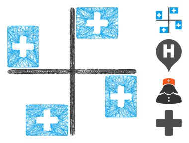 Yumurtadan Çıkan Hastane Bayrakları Vektör Ağı