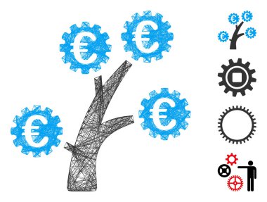 Net Euro Teknoloji Ağacı Vektör Ağı