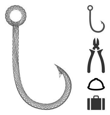 Net Balıkçılık Kancası Vektör Ağı