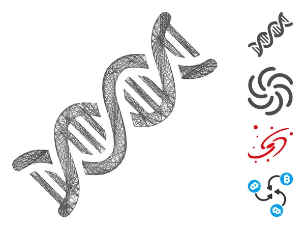 Uitgebroed DNA Spiraalvormige vectorgaas — Stockvector