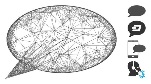 Μήνυμα δικτύου Cloud Vector Mesh — Διανυσματικό Αρχείο