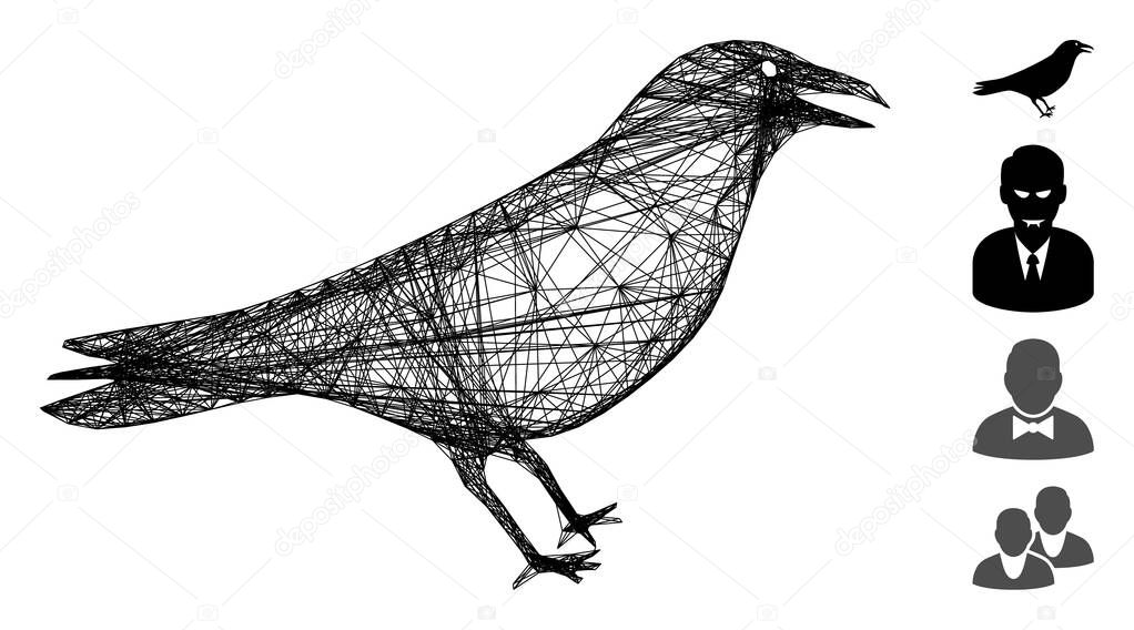 Hatched Crow Vector Mesh