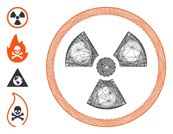 Ağ Radyasyon Tehlike Vektör Ağı — Stok Vektör