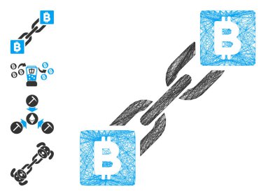 Ağ Bitcoin Bloklama Vektör Ağı