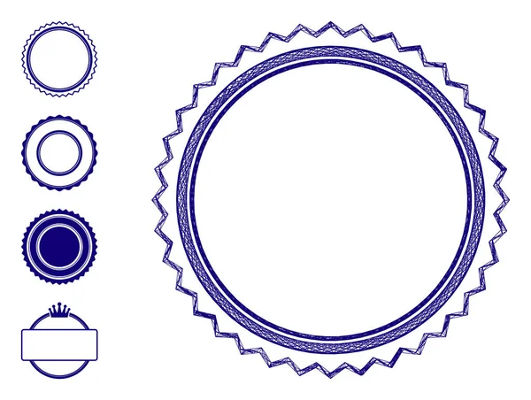 Γραμμική Rosette Seal Frame Vector Mesh — Διανυσματικό Αρχείο