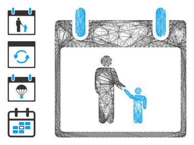 Ağ Baba Takvim Günü Vektör Ağı