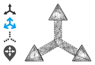 Ağ Üçlü Ok Vektör Ağı