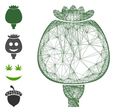 Ağ Afyon Poppy Vektör Ağı