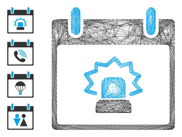 線形アラートカレンダー｜ベクトルメッシュ — ストックベクタ