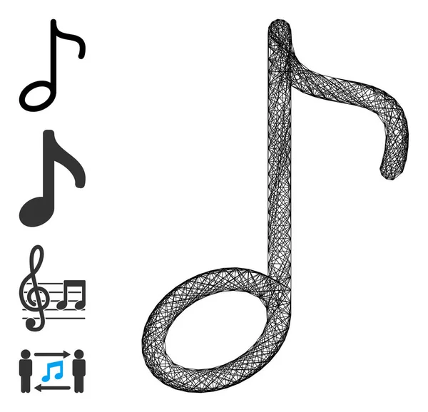 Siatka wektorowa Net Music Note — Wektor stockowy