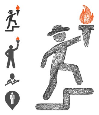 Ağ Centilmeni Meşale Vektör Ağı ile Tırmanıyor