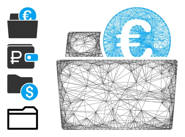 Réseau Euro Portefeuille Maille vectorielle — Image vectorielle