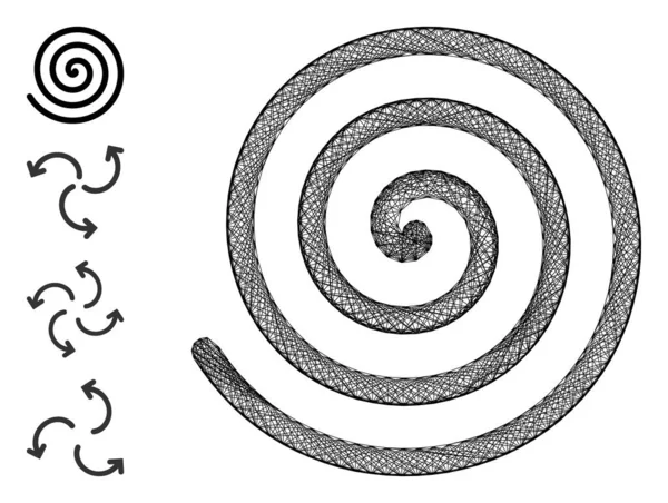 Maglia vettoriale a spirale lineare — Vettoriale Stock