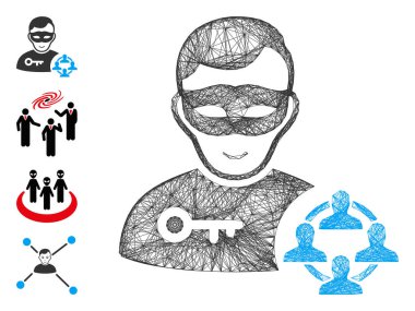 Ağ Sosyal Hacker Vektör Ağı