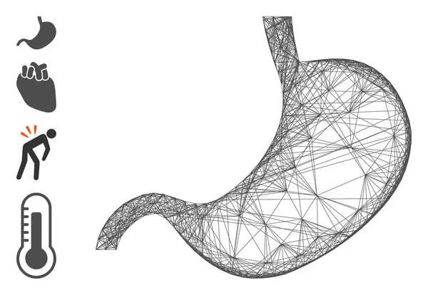 Линейная векторная сетка желудка — стоковый вектор