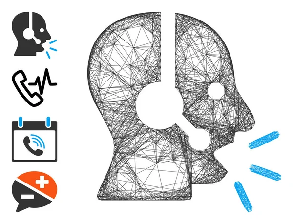 Siatka wektorowa komunikatu operatora sieci — Wektor stockowy